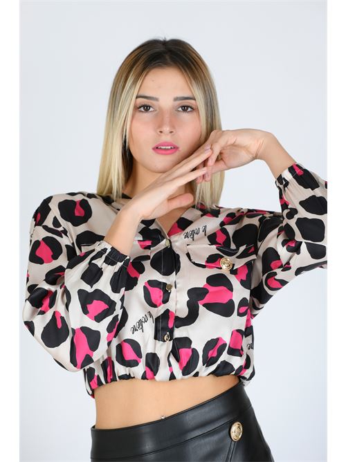 blusa leopardata LE VOLIERE | WW23T471LSTAMPA